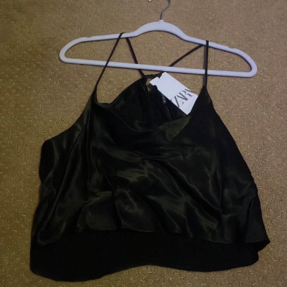 Zara satin tank top